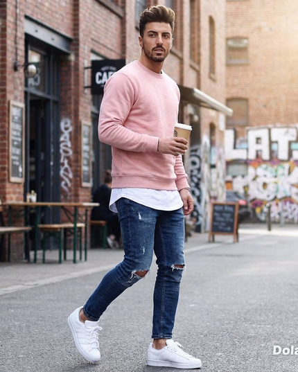 Long Sleeve Pink Sweatshirt