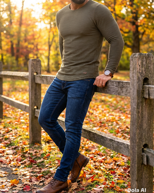 Long Sleeve Olive Sweatshirt