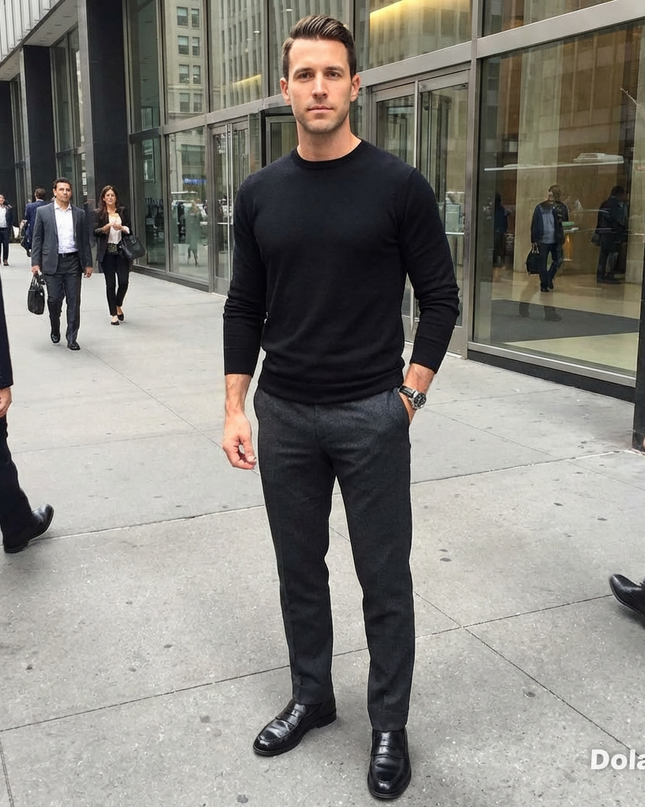 Long Sleeve Black Sweatshirt